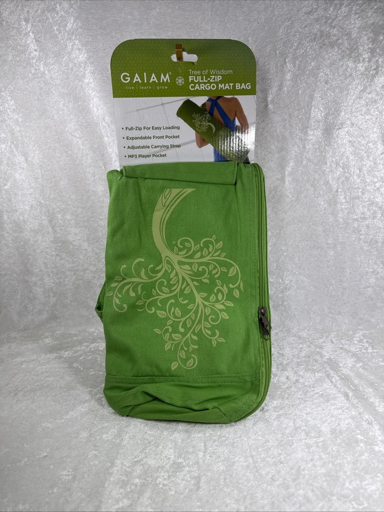 Gaiam Cargo Yoga Mat Bag, Full-Zipper Yoga Mat Carrier with Adjustable Strap NIB