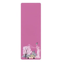 NYC Gift Rubber Yoga Mat Home Gym Cherry Blossom Pink Statue of Liberty Exercise