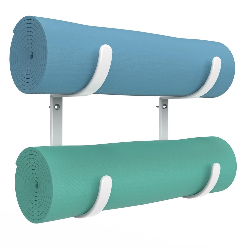 Yoga Mat Holder Wall Mount，No-Tie Mat Storage Rack With Coating for Exercise …
