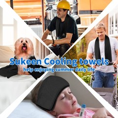 Sukeen [4 Pack Cooling Towel (40″x12″), Soft Breathable 40″ x 12″, Black