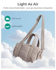 Reiki Gym Bag for Women Puffy Yoga Mat Travel Weekender Mini 5L 5L-Latte Brown