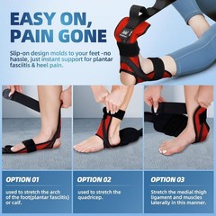 Ergonomic Yoga Foot and Leg Stretch Strap for Pain Relief & Mobility – Red