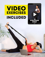 Stretching Strap Non Elastic Yoga Strap with Loops – Stretching Band for Physica
