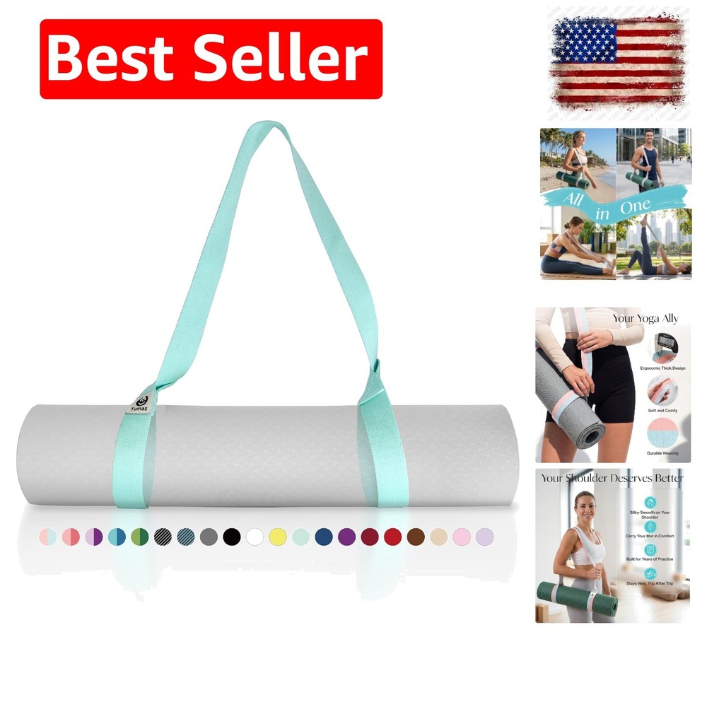 Yoga Mat Strap Adjustable Carrier for All Yoga Mats, 2 Sizes | Extra Thick Co…