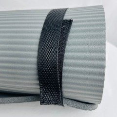 Gaiam Essentials Thick Yoga Mat w/ Easy-Cinch Carry Strap Gray Exercise Fitness