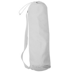 Portable White Yoga Mat Organizer with Adjustable Strap and Extra Storage Pouch
