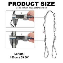 25KN Daisy Chain Yoga Extend Belt 1.5M, 2Pcs Climbing Straps for Exercise, Grey