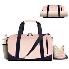 Gym Workout Yoga Mat Tote Bag Water Bottle Wet Dry Pocket Pilates Carrier