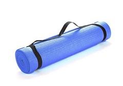 YOGAPVC-BLK All Purpose Extra Thick Yoga Fitness & Exercise Mats with Blue