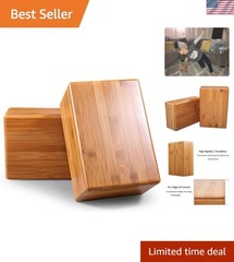 Durable Bamboo Yoga Support Blocks 2 PCS – Improve Balance & Flexibility