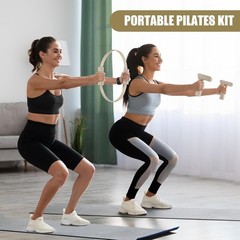 Kit esencial de pilates con aro y pelota de pilates, 2,2 lb * 2 mancuernas