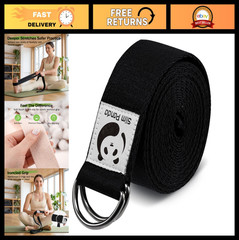 Adjustable Cotton Yoga Strap for Stretching & Flexibility – Non-Elastic Belt for