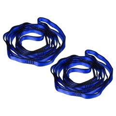 25KN Daisy Chain Yoga Extend Belt 1.8M, 2Pcs Climbing Straps for Exercise, Blue
