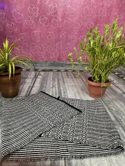 Brown Black Tribal Yoga Mat Handwoven Cotton Non Slip Exercise Meditation Mat