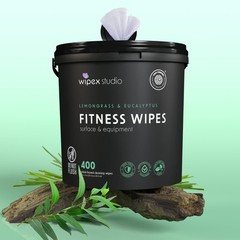 Plant-Based Yoga Mat Cleaner Wipes, EWG Verified, 400 Ct Lemongrass & Eucalyptus