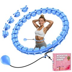 Quiet Hula Circle Hoops,65 inch 32 Knots Plus Size Hula Infinity Fitness Deta…