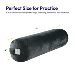 Yoga Bolster Cushion, 25″ Zippered Removable Cover & Durable Carry Handle