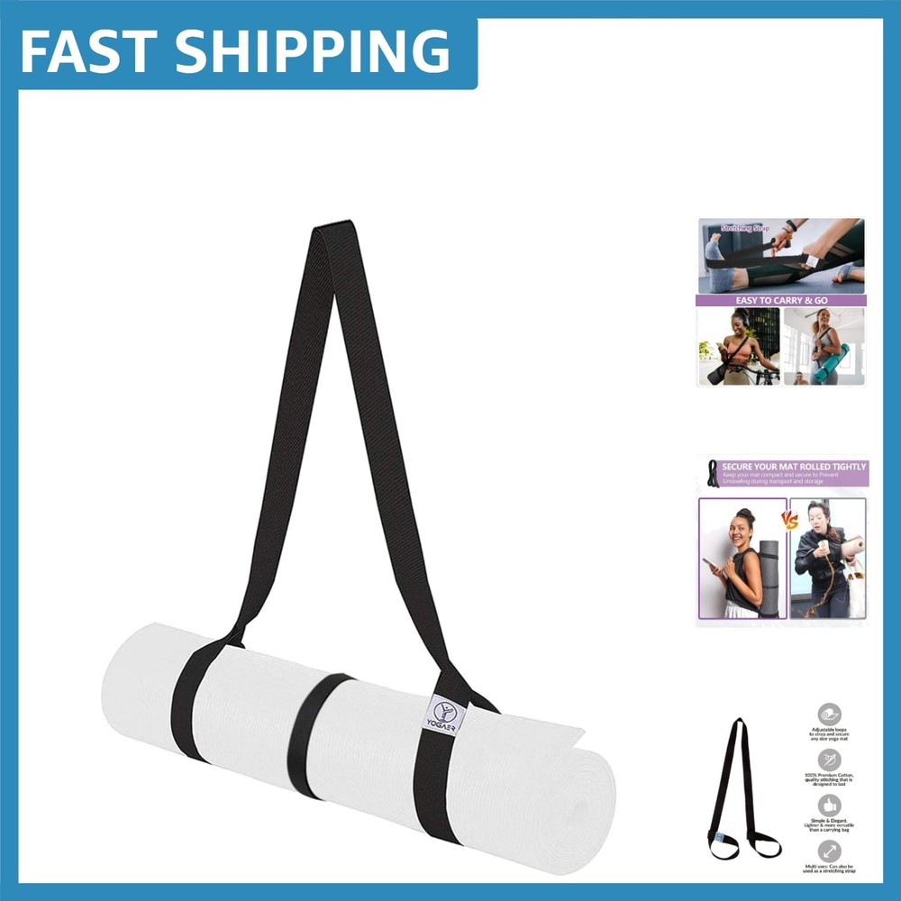 Durable 64 Inch Adjustable Yoga Mat Carrier Strap – Perfect for Thick Mats