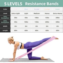 Stretch Bands for Exercise, 5 Levels Resistance Working 5 Colors