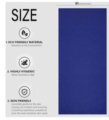 Blue PVC Yoga Mat 68 x 24 in Non-Slip Rectangle Exercise Mat, Wipe Clean