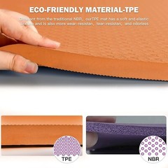Hatha Yoga 4/5 inch TPE Yoga Mat Fitness & Exercise Mats Large Size 72″L x 32…