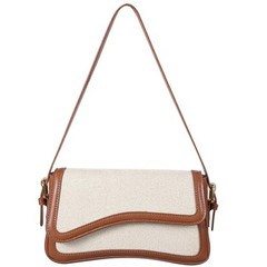 Shoulder Bag for Women Y2K Trendy Purse Vegan Leather Hobo Brown and Beige