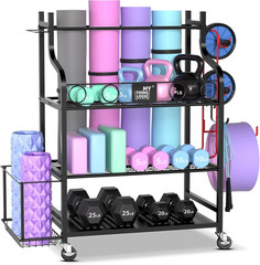 Yoga Mat Storage Racks,Home Gym Storage Rack for Dumbbells Kettlebells Foam Roll