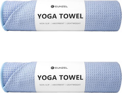 2 Pack Hot Yoga Towel, Non-Slip Yoga Mat Towel with Grip Dots Stickyfiber Sweat