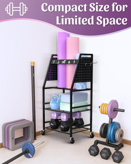 Yoga Mat Storage Racks,Home Gym Storage Rack for Dumbbells Kettlebells Foam Roll