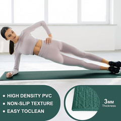 Non-Slip 3mm Yoga Mat – Durable PVC Fitness Pad for Home & Gym Workouts