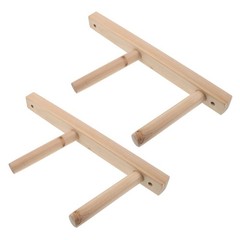 2 Pcs Yoga Mat Hanger Storage Rack Tier Gear Wall Foam Roller Wooden Home Gym