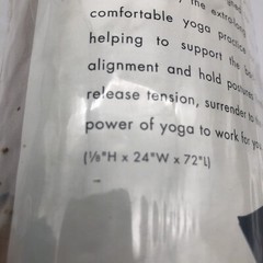 Yoga Mat Extra Long Black 72”x 24” x 1/8” Cushion Comfort FACTORY SEALED NEW