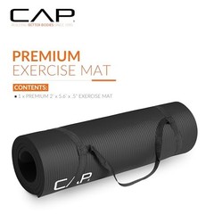 High Density 1/2-Inch Exercise Yoga Mat with Strap | Non-Slip, Multiple Colors