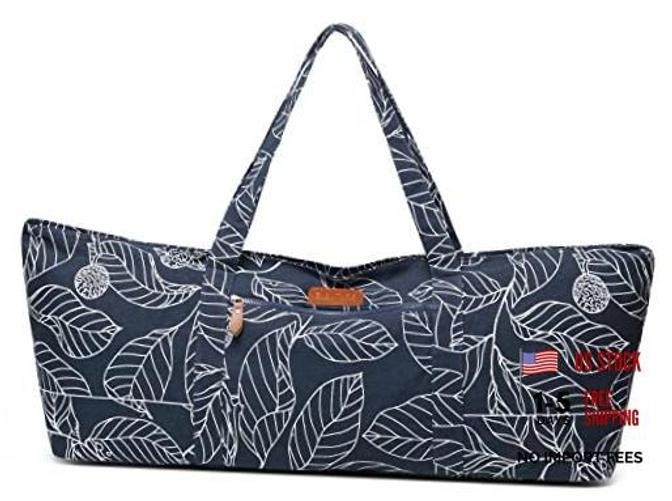 Large Yoga Mat Bag for Women Men, Travel Gym Bag for Pilates Office Leaves