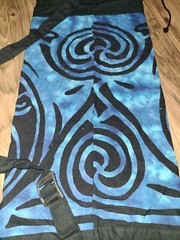 Ancient Circles Draw String Yoga Mat Bag Blue Tie Dye Shoulder Strap