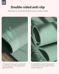 Yoga Mat – Premium 7mm Thick Exercise Mat, Anti-Tear 32” Extra Pale Green