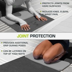 ProsourceFit Extra Thick Yoga Knee Pad and Elbow 5/8″/15mm (Single), Grey