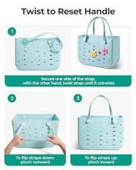 Beach Bag for Women, Water-resistant Rubber Tote Bag, Large A-baby Pink