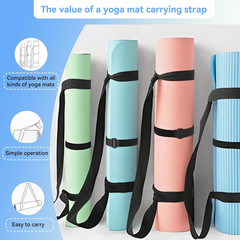 Adjustable Yoga Mat Strap Carrier, Thick Wide Yoga Mat Holder with Hook-And-Loop