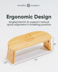 Folding Meditation Bench – Bamboo Kneeling Stool with Locking Magnetic Hinges…