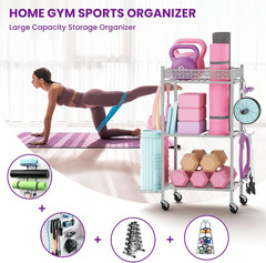 Yoga Mat & Foam Roller Storage Rack – Home Gym Organizer for Fitness Gear