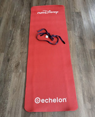 Echelon RunDisney Ribbed Non-Slip Foam Yoga Mat w/ Carry Strap Red/Purple