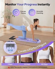 Portable Pilates Reformer Board Foldable Core Ab Trainer Home Gym – New purple