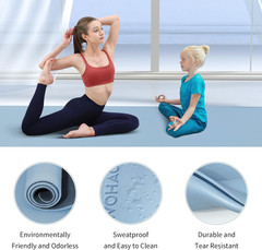 Extra Thick 8mm Non-Slip Yoga Mat with Carrying Strap – Dual Color 72″x28