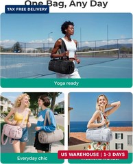 BAGSMART Reiki Gym Bag for Women Puffy Yoga Mat Travel Weekender Duffle Bag | Li