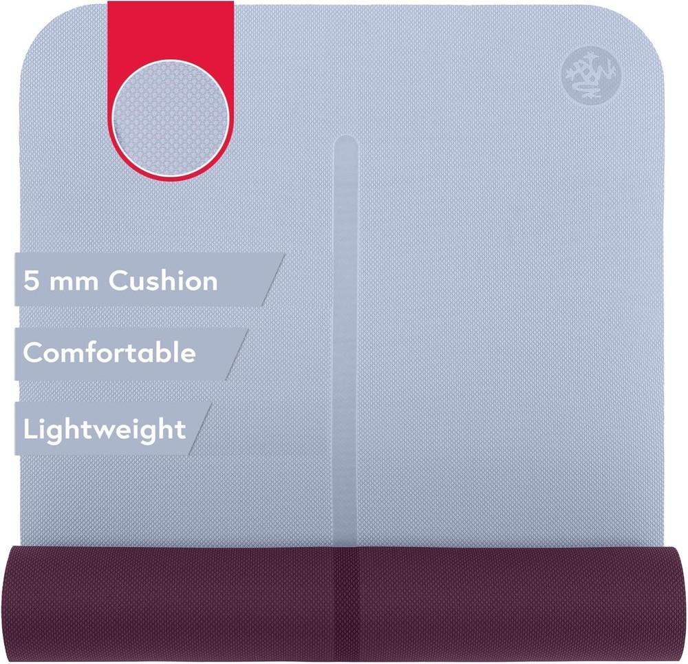 Begin Yoga Mat 68″ – 5mm Cushioning | Comfortable, Lightweight & Reversible with