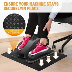 Under Desk Elliptical Mat – Non-Slip Exercise Equipment for Peloton Bike, Small
