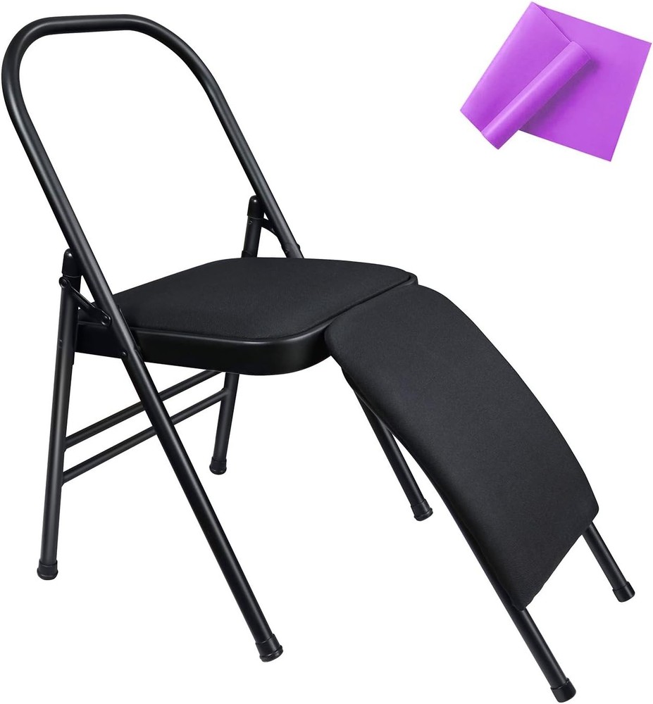 INNOLIFE Yoga Auxiliary Chair with Lumbar Back Support Foldable Balance Training