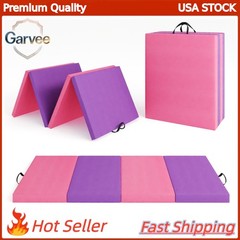 Gymnastics Mat 4-Fold 6x2ft Thick Tumbling Exercise Mat with Handles for Yoga