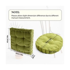 Meditation Floor Pillow Set of 2 Large Square and Round Floor C… USA FAST SHIP